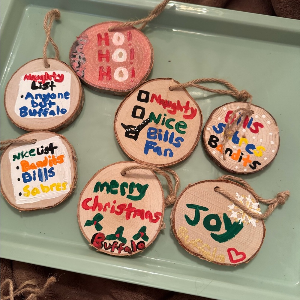 Hand-Painted Holiday Ornaments Set Buffalo